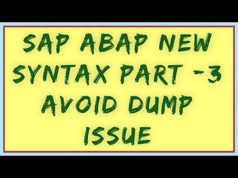 SAP ABAP New Syntax Part-3 | SAP ABAP on Hana new syntax Part-3 | Avoid Dump issue in read statement