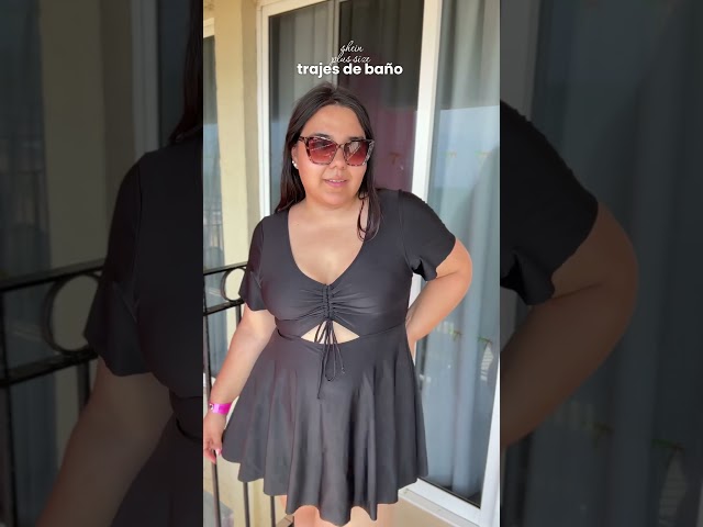 Vídeo relacionado con Mujer Traje de Baño de Dos Piezas Push-up Cuello en V Bañador Cintura Media Correas Laterales del Bikini Set Estampado Ropa de Playa Traje de Baño(Lunares,M)