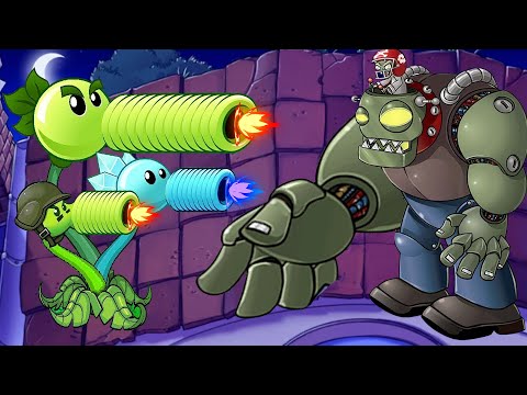 Combination of Threepeater + Repeater + Snow Pea + Gatling Pea | Plants vs Zombies Crumbs mode