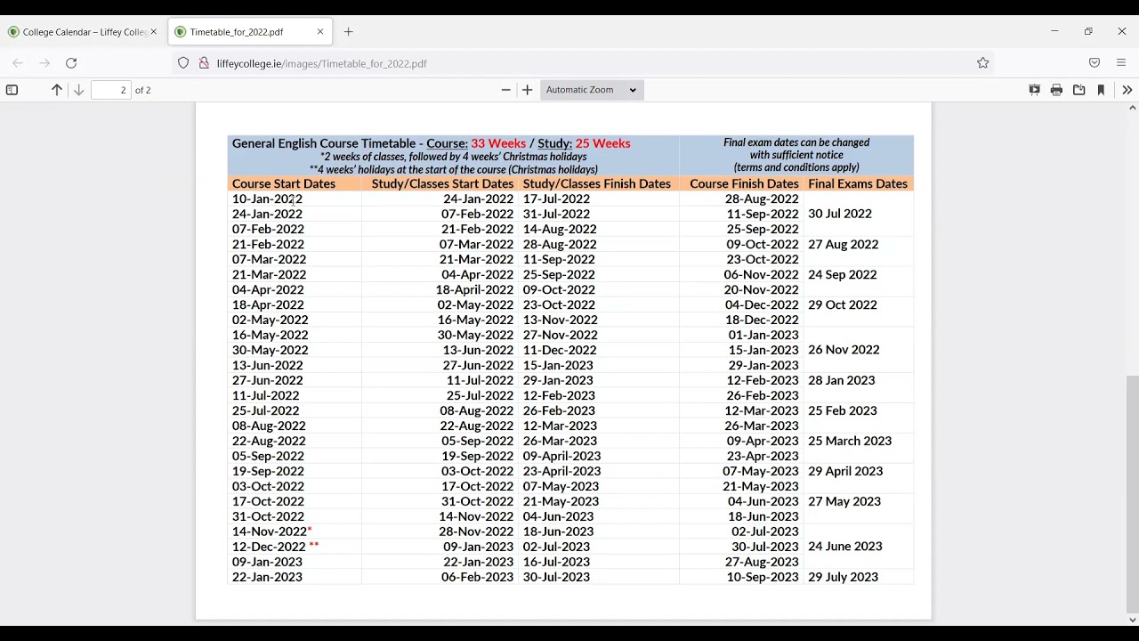 How to check the College Timetable