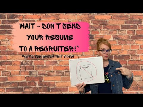 WAIT! Don't Send Your Resume To A Recruiter! (until you ... - YouTube