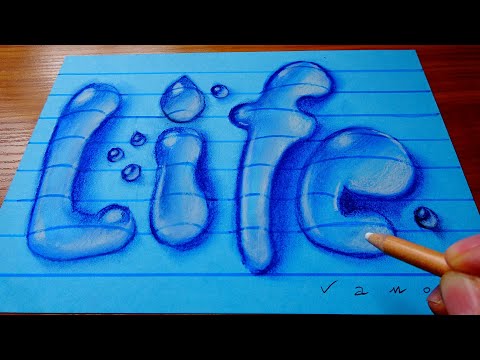 Easy Drawing Water Drops Letters - How to Draw Bubble ...