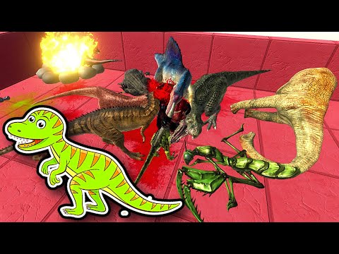 Carnivore Dinosaurs vs ULTIMATE DEATH GAUNTLET!! - Animal Revolt Battle Simulator