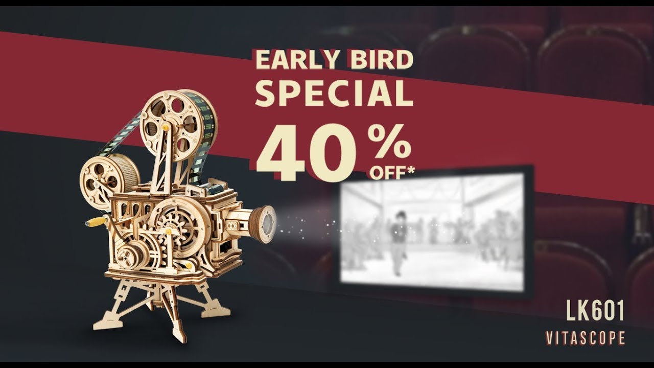 RoboTime 3D dřevěné mechanické puzzle Filmový projektor