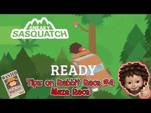 Sneaky Sasquatch - Tips on how to cheat on Rabbit Race #4, the maze race