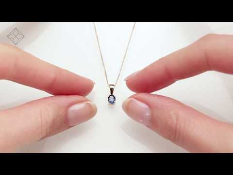 FER23-U - Sapphire 5 x 4 mm 18K Yellow Gold Pendant
