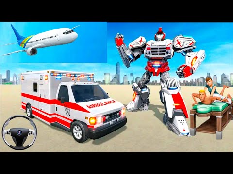 Ambulance Robot Car Transform Emergency Robot City Rescue Simulator - Android Gameplay WGFD