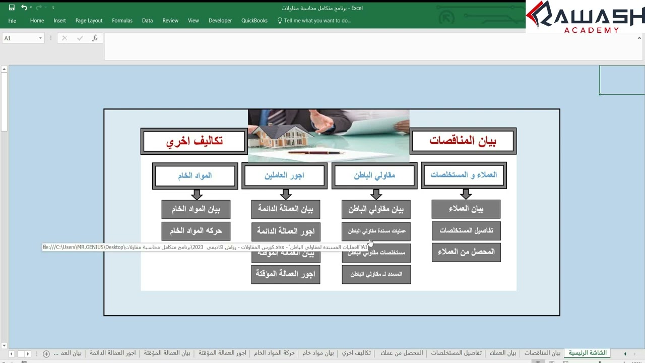المحاضره الاولى من ورشه عمل محاسبة المقاولات (رابط الكورس فى الوصف )