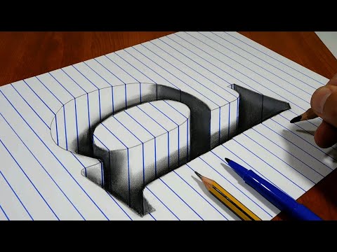 Drawing d Hole in Line Paper   3D Trick Art