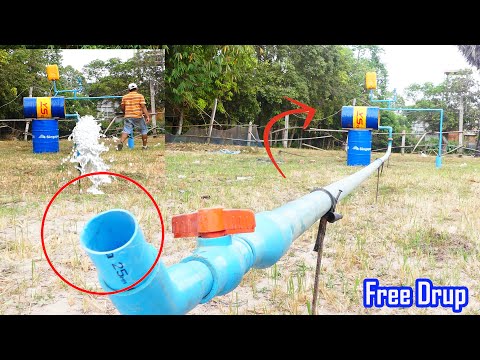 wow !! Amazing Drum system fix PVC pipe low pressure most people don't know #PVC #free energy #diy