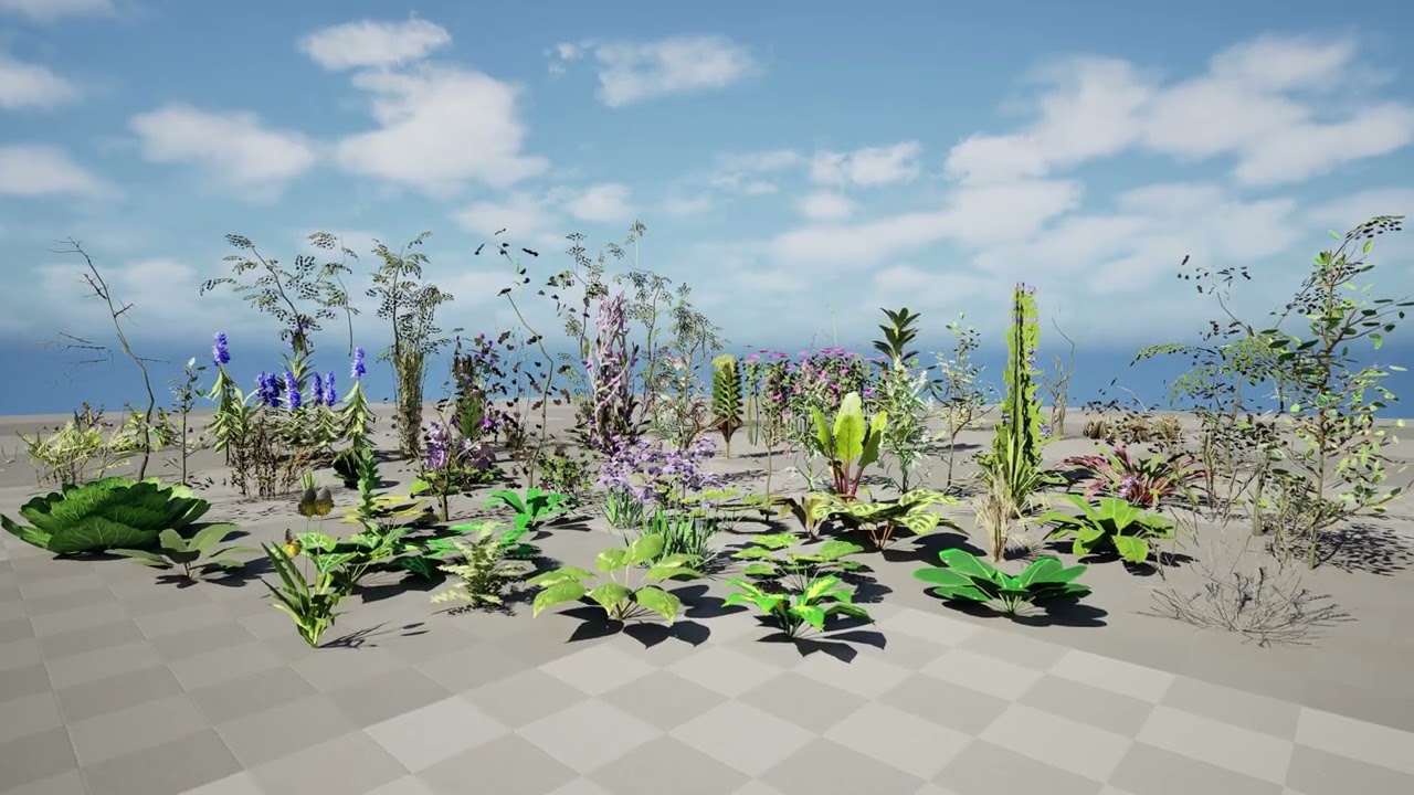 Low-Poly Nature Plant Asset Pack for Game Environments 3D Model