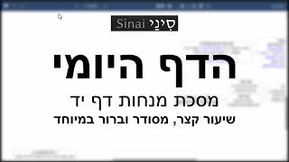 הדף היומי של אתר סיני - מנחות דף יד - שיעור קצר וברור במיוחד מאת אורי בריליאנט (שיעורי הדף היומי בקצרה מאת הרב אורי בריליאנט) - התמונה מוצגת ישירות מתוך אתר האינטרנט יוטיוב. זכויות היוצרים בתמונה שייכות ליוצרה. קישור קרדיט למקור התוכן נמצא בתוך דף הסרטון
