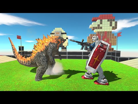 New Gundam RX 78 Vs Team Godzilla 2021 Death Fall -Animal Revolt Battle Simalator