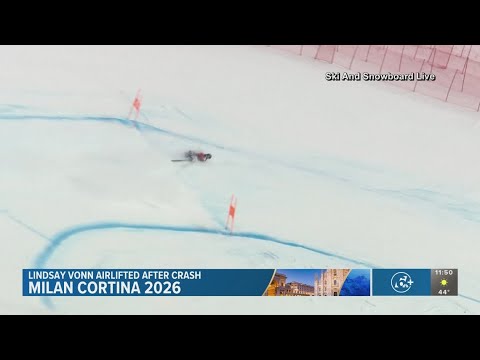 Lindsay Vonn crashes in Switzerland, airlifted off mountain before Olympics