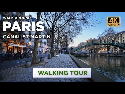 PARIS 10th arrondissement- walking tour at the Canal Saint-Martin from Place de la République - 4K