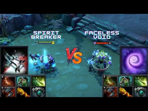 Dota 2 | Spirit Breaker vs Faceless Void lvl 30 | Full Items