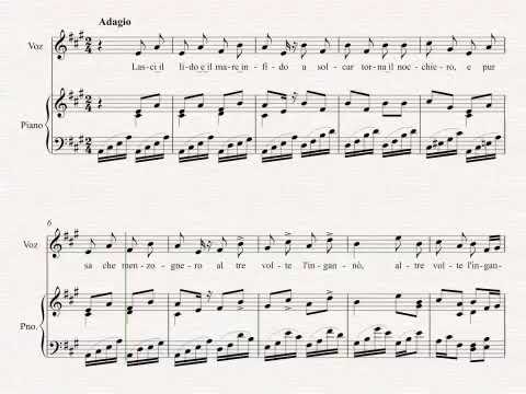 Vaccai lesson 2, Lascia il lido for Soprano and Tenor in A