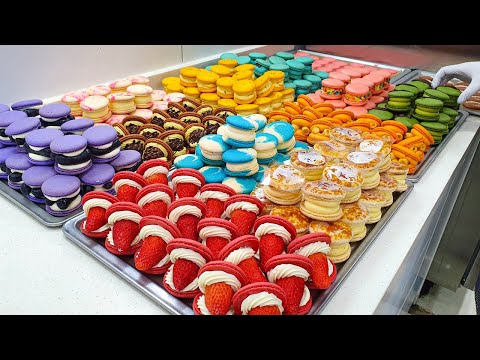 How to make a Variety of Macarons, Famous Shop - Korean Food [ASMR]