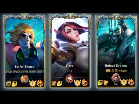 TOP 2 FIORA ONE SHOT DAMAGE WITH TOP 2 SINGED AND TOP 2 DRAVEN FULL RANKED - WILDRIFT