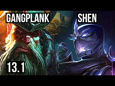 GANGPLANK vs SHEN (TOP) | 3.5M mastery, Quadra, Legendary, 16/5/12 | EUW Master | 13.1
