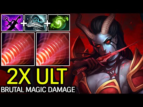 Queen of Pain with Double Sonic Wave – Brutal Magic Damage Dota 2