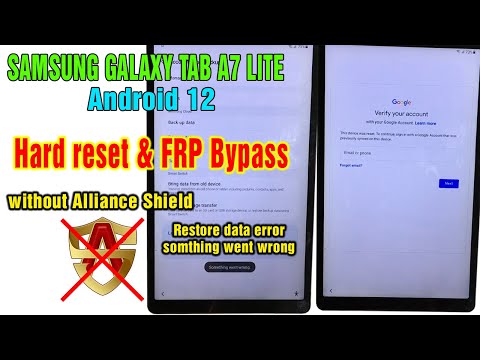 Samsung Galaxy Tab A7 Lite Android 12 How to Hard reset/FRP Bypass Google Account Lock