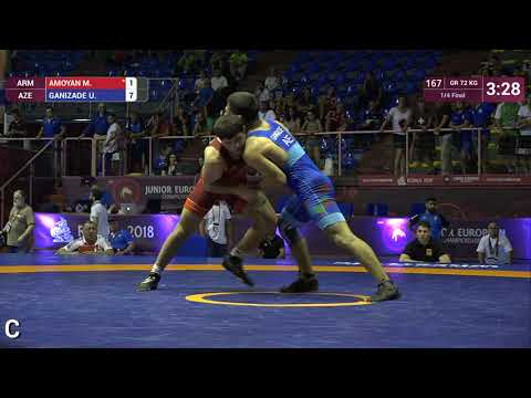 1/4 GR - 72 kg: M. AMOYAN (ARM) v. U. GANIZADE (AZE)