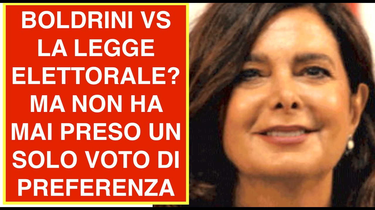 BOLDRINI VS LA LEGGE ELETTORALE? MA NON HA MAI PRESO UN SOLO VOTO DI PREFERENZA