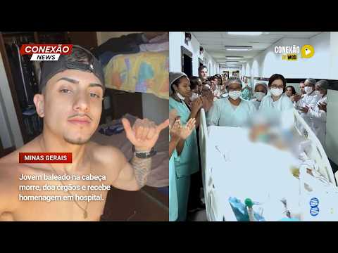 Vídeo: Jovem baleado na cabeça morre, doa órgãos e recebe homenagem em hospital.
