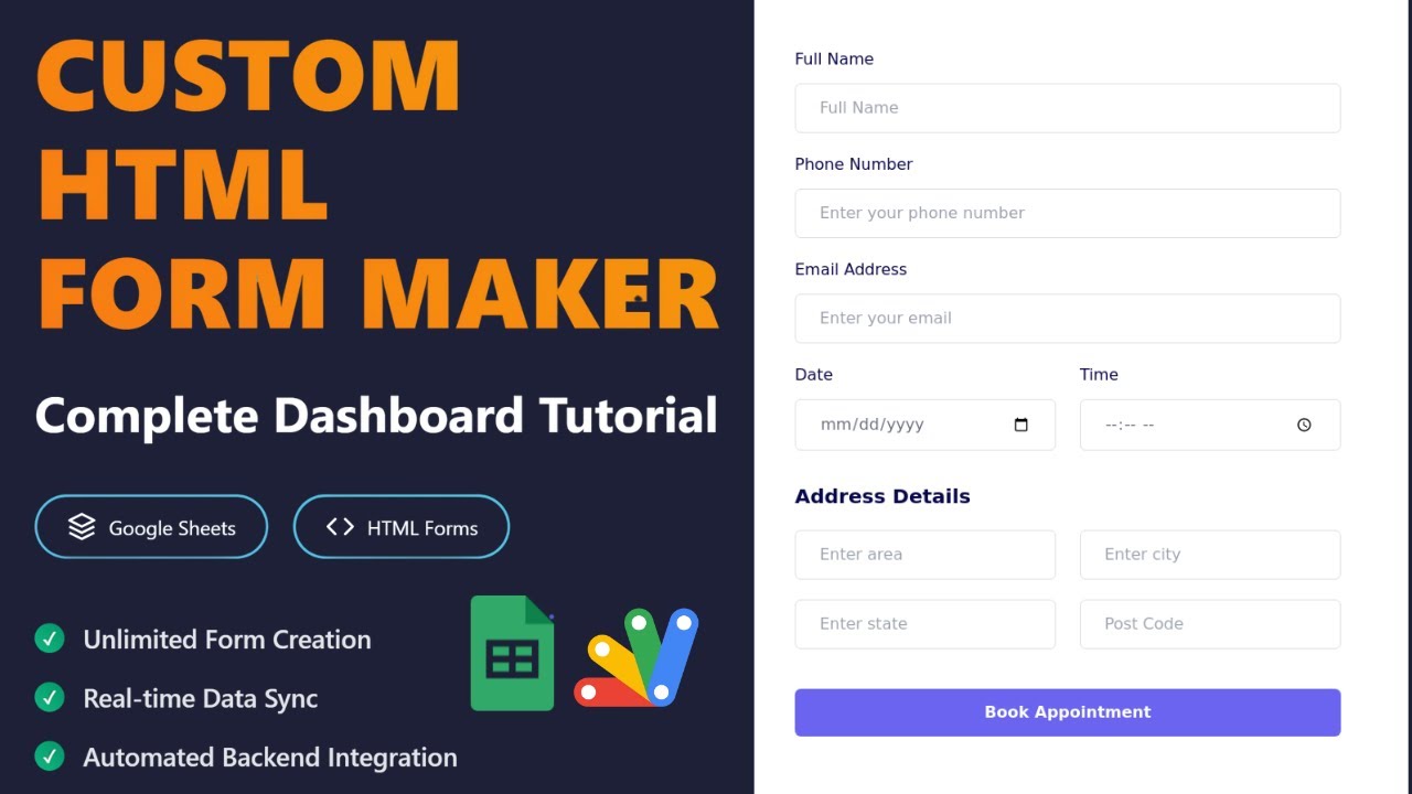 How to Create HTML Forms with Tailwind & Link to Google Sheets in 5 Minutes | D24