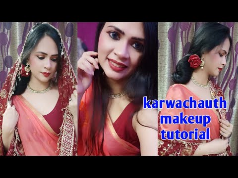 Karwachauth makeup look 2018 | step by step tutorial | करवाचौथ पे ऐसे करे मेकअप Video