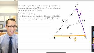 Circumcentre of a Triangle (1 of 2: Finding the bisector vector)