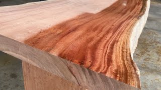 Building a Solid Teak Wood Dining Table from a Single Block