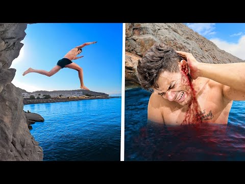 Nunca me había pasado esto...🤕| Saltando al agua con Gero Arias en Santorini 🇬🇷
