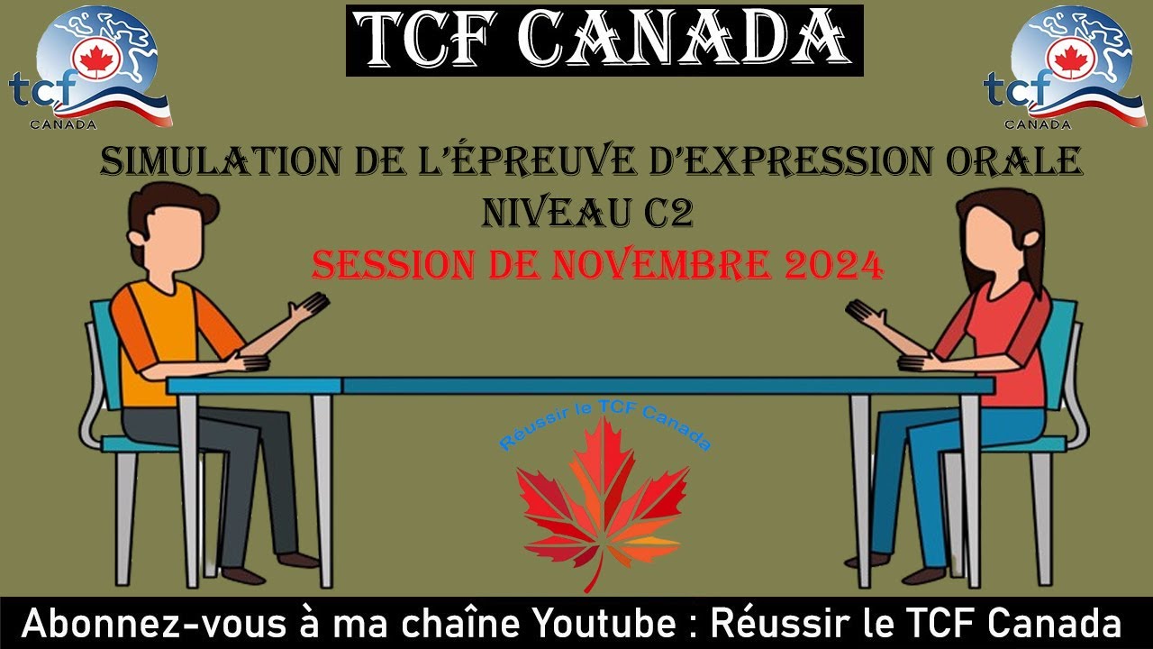 TCF CANADA 🇨🇦/ Expression orale/Simulation 4 d'un examen complet