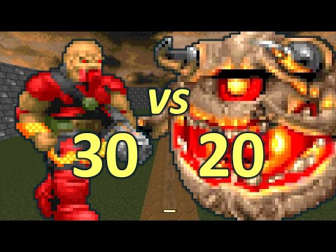30 Chaingunners vs 20 Pain Elementals - Monster Infighting - Doom II Retro Battles