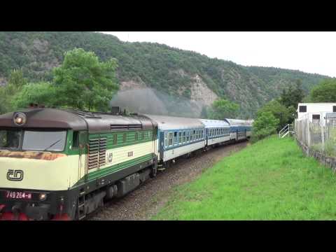 Průjezd lokomotivy [749 264] Vrané nad Vltavou - Skochovice