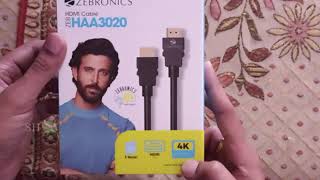 Unboxing zebronics zeb HAA3020 HDMI cable || SH info || ⓈⒽ