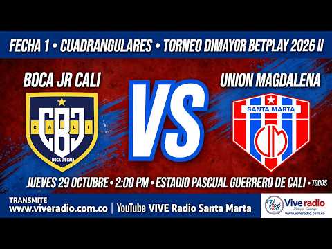 EN BOCA Jr de Cali vs UNIÓN MAGDALENA, Jueves 29 octubre-2026
