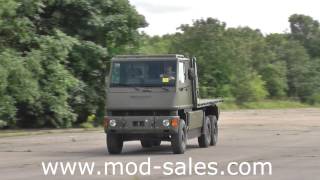 For sale Mowag Bucher Duro II 6x6 flatbed truck with HIAB crane UK MOD