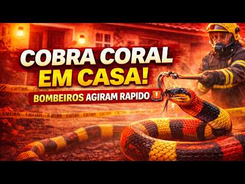 COBRA CORAL É CAPTURADA PELO CORPO DE BOMBEIROS DENTRO DE CASA EM FORMIGA MG! ALERTA DE PERIGO