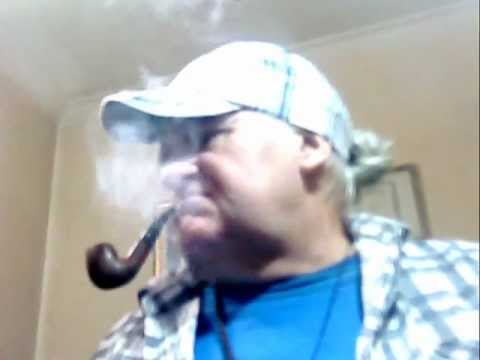 Smoking, My Bristol, Real Pigskin, Curved, Pipe Tobaccos, with Scotland Hat; Blue TShirt