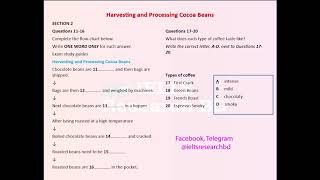(Level-HARD)Harvesting and Processing Cocoa Beans part 2 Actual IELTS listening