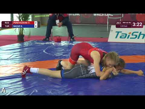 1/8 WW - 46 kg: V. PEREVOZKINA (RUS) v. K. NAZAR (TUR)
