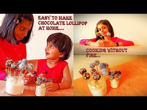 COOKING WITHOUT FIRE || KIDS COOKING || HEALTHY CHOCOLATE LOLLIPOP || SRIDEVI ART.