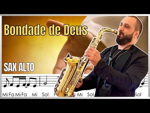 Bondade de Deus | Partitura Simplificada com notas - Sax Alto 🎷