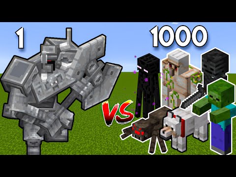 FERROUS WROUGHTNAUT vs 1000x VANILLA MOBS | Minecraft Battle