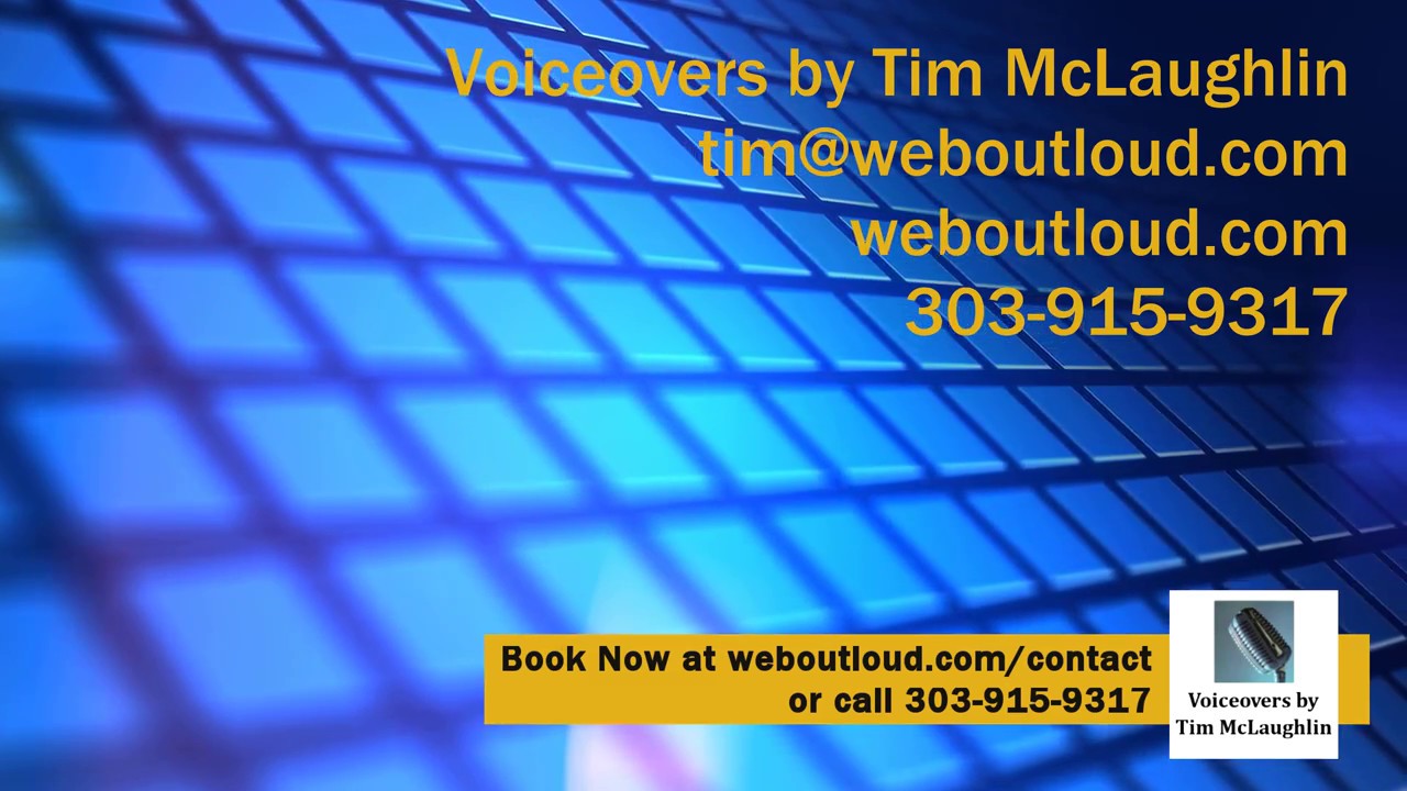 Promotional video thumbnail 2 for Voiceovers by Tim McLaughlin