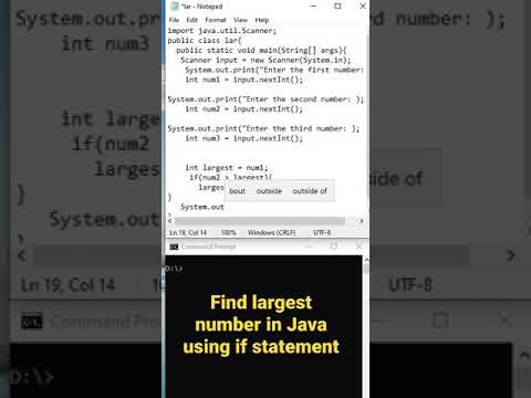 To Find Largest Number Using If Statement Java Tutorial