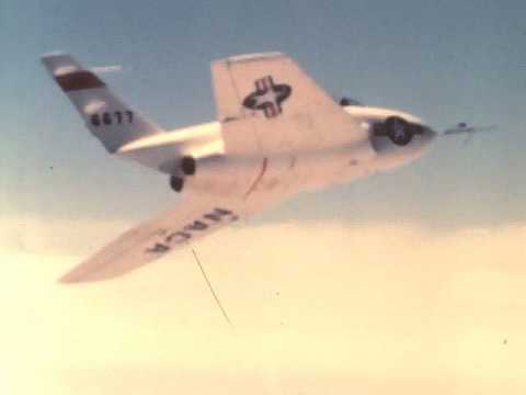 X-4 Bantam Performing a Flight Test Over Muroc, CA